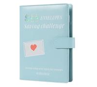 Agwuoetr Challenge Book to Save 5,050 Valentine's Day Saving Budget Binder with Cash Envelopes Blue 1 Set