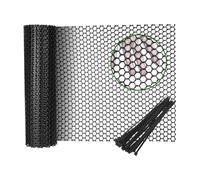 Agwuoetr Chicken Wire Mesh Fence Roll- 15.7IN X 20FT Black Plastic for Poultry, Small Animals, and Florals