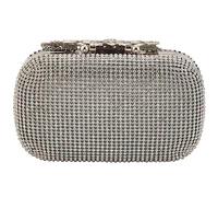 Agwuoetr Clasp Silver Diamante Crystal Diamond Evening Bag Clutch Purse Bridal Prom