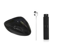 Agwuoetr Coffee Bean Dosing Cup and RDT Bottle and Spoon 3-Piece Set, Coffee Bar Replacement Parts, Ceramic Dosing Vessels Black