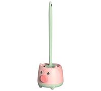 Agwuoetr Compact Toilet Bowl Cleaning Brush Set Pink & Green Wall-Mounted for Bathroom Deep Cleaning