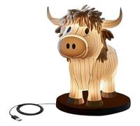 Agwuoetr Cow Table Lamp Farmhouse Cow Night Light, Cow Bedside Lamp USB Small Nightstand Lamp for Home Bedroom Living Room