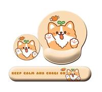 Agwuoetr Cute Mouse Pad and Keyboard Wrist Rest Support Wrist Rest with Non-Slip Base with Coaster Silica Gel