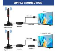 Agwuoetr Digital TV Antenna Indoor HDTV Antenna with Smart Signal Digital TV Antenna 1080P 4K TV Channels 130 Miles Signal Range