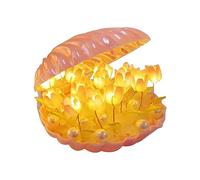 Agwuoetr DIY Shell Tulip Night Light Handmade DIY Tulip Girl Living Room Night Light Desktop Light Romantic Ambient Lamp Easy to Use Easy Install Pink
