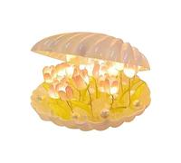 Agwuoetr DIY Shell Tulip Night Light Handmade DIY Tulip Girl Living Room Night Light Desktop Light Romantic Ambient Lamp Easy to Use Easy Install White