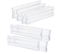 Agwuoetr Drawer Dividers 8 Pack, Adjustable 3.2 Inch High Expandable From 11-20.6 Inch Kitchen Drawer Organizer, Clear Plastic