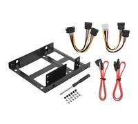 Agwuoetr Dual SSD HDD Mounting Bracket 3.5 to 2.5 Internal Hard Disk Drive Kit Cables 2.5 Hard Disk Drive to 3.5 Bay Tray