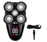 Agwuoetr Electric for Men Bald Head Shaver LED Display Nose Hair Beard Trimmer Clippers Cleansing Brush 2Pcs