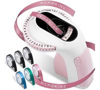 Agwuoetr Embossing Label Maker E975 3D Embossing Label Printer Machine with 6 Rolls Emboss Tapes, Handheld Embosser Easy to Use Reusable Pink