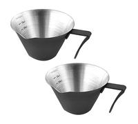 Agwuoetr Espresso Measuring Cup Espresso Pouring Cup Stainless Steel Espresso Pouring Cup with Handle 2 Pack Double Shot Espresso Cups Black
