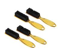 Agwuoetr Fade Brush Comb Scissors Cleaning Brush ABS Brush Barber Shop Skin Fade Vintage Oil Head Shape Carving Cleaning Brush Gold 4PCS