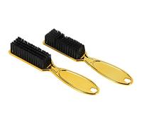 Agwuoetr Fade Brush Comb Scissors Cleaning Brush Barber Shop Skin Fade Vintage Oil Head Shape Carving Cleaning Brush Gold 2PC