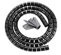 Agwuoetr Flexible Spiral Cord Organizer Storage Line Protector Black Plastic Management Cable Reel Cable Accessories
