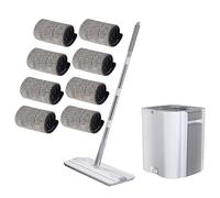 Agwuoetr Floor Mop and Buckets Set Washdown 2-In-1 Tile Floor Mop Flat Squeeze Mops Buckets Household Hardwood Floor Cleaning Flexible Mops