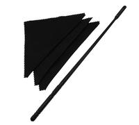Agwuoetr Flute Cleaning Rod Plastic Flute Cleaning Rod with 3Pcs Cleaning Swabs Flute Cleaning Kit Flute Cleaner Flute Polishing Cloth, Black