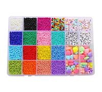 Agwuoetr Glass Seed Beads Box Set Pendant DIY Pendant Making for Jewelry Making Bracelet Rings DIY Accessories Jewelry Kit
