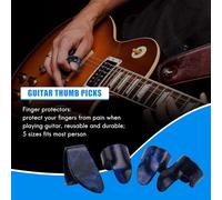 Agwuoetr Guitar Kit Includes 8 Pieces Guitar Thumb and Finger Picks (Metal and Blue Celluloid), 5 Pieces Clear Guitar Finger Protectors