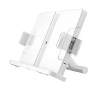 Agwuoetr Hands-Free Book Stand - Adjustable, Expandable Holder for Comfortable Reading - 90° Angle, Transparent Page Clips Easy to Use