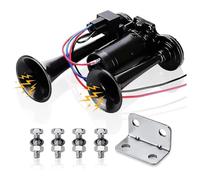 Agwuoetr Horn Kit 12V 150Db Super Loud 2 Trumpet with Compressor for Trucks Trains Boats Black