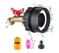 Agwuoetr IBC Tote Water Tank Adapter -Fine Thread Fitting for 275-330 Gallon IBC Tote Tank, Leakproof Sturdy Brass Faucet Valve