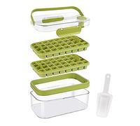 Agwuoetr Ice Tray Pressed Ice Storage Box + Lid Home Ice Maker Box with Tray and Scoop (Green)