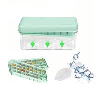 Agwuoetr Ice Trays with Lid Fit for Freezer Ice Maker Mold with Container 60 Ice Trays Easy-Release Ice Green