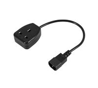 Agwuoetr IEC320 C14 to UK BS1363A Outlet Socket,IEC C14 Male Plug to UK 3Pin Female Socket Power Adapter Cable for PDU UPS(0.)