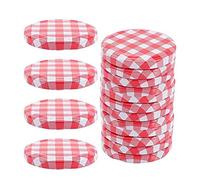 Agwuoetr Jam Jars with Wide Mouth Screw Lids Metal Bottle Cap for Normal Jars 6.5 X 6.5 Cm Set Of 40