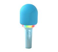 Agwuoetr L8 LED Light Integrated Wireless Microphone Bluetooth Family K Song Treasure Intelligent Noise Reduction Speaker Blue