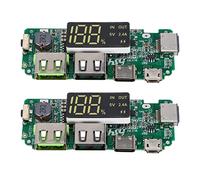Agwuoetr LED Dual USB 5V 2.4A Micro/Type-C USB Mobile Power Bank 18650 Charging Module Lithium Battery Charger Board 2Pcs