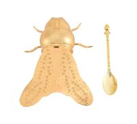 Agwuoetr Luxurious With Dipper Honey Storage Jar Decorative Ornament For Storage Gold
