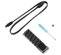 Agwuoetr M.2 MKEY PCI-E Riser Card M.2 NVME to SATA3.0 PCIE to SATA 6Gpbsx6-Port Expansion Card ASM1166 Support PM Function