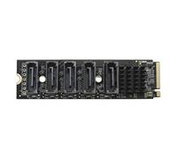 Agwuoetr M.2 NVMe to 5-Port SATA 3.0 Expansion Card JMicron JMB585 Chip Controller M2 Key-M to SATA3.0 6Gbps SSD Adapter