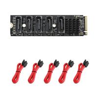 Agwuoetr M.2 NVMe to 5-Port SATA 3.0 Expansion Card JMicron JMB585 Chip M2 Key-M to SATA3.0 6Gbps SSD Adapter for NAS