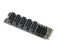 Agwuoetr M.2 to Sata3.0 Adapter Card M.2 PCIE 16Gbps Sata 6G 5 Port Hard Drive Extension Hard Drive Converter Card JMB585 Chip