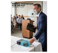 Agwuoetr Microphone Transceiver Wireless Headset Microphone Transmitter with Receiver for Voice Amplifier Speaker Teaching Audio A