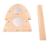 Agwuoetr Mini Chick Perch with Mirror, Strong Bamboo Roosting Bar for Coop and Brooder, Training Perch for Baby Chicks L