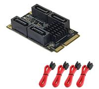 Agwuoetr Mini PCI-E to 4-Port SATA 3.0 Expansion Card with SATA Cable Marvell 88SE9215 Controller PCIe to SATA3 6Gbps SSD Adapter