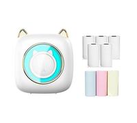 Agwuoetr Mini Thermal Label Printer Wrong Question Printer with Thermal Paper+Colored Paper Kit