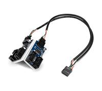 Agwuoetr Motherboard USB 2.0 9Pin Header 1 To 4 Extension Hub Splitter Adapter Converter 30CM 9-Pin Internal Cable