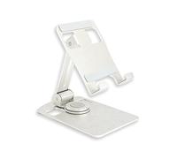 Agwuoetr Multifunctional Double Folding Mobile Phone Aluminum Alloy Bracket Rotatable Lazy Mobile Phone Tablet Bracket,White
