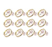 Agwuoetr Napkin Buckle Set of 12 Gold Napkin Rings Holder Pearl Napkin Holder Easter Ring Buckle,Family Gathering