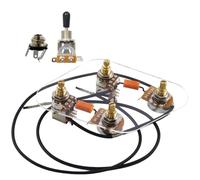 Agwuoetr New LP Guitar Prewired Wiring Harness Kit 2T2V 500K Pots and Separate 3 Way Switch Replacement of Parts