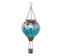Agwuoetr Outdoor Lanterns Hot Air Balloon Solar Lantern with Candle Holder for Garden Decor,Hanging Solar Light Outdoor Peafowl Easy Install Easy to Use