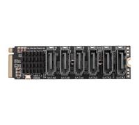 Agwuoetr PCIE Adapter Card M.2 NVME to SATA3.0 PCIE to SATA 6Gpbsx6-Port Expansion Card ASM1166