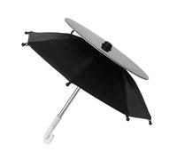 Agwuoetr Phone Mini Umbrella Sun Shade USB Charging+Solar Power for Outdoor Cycling Fishing Black