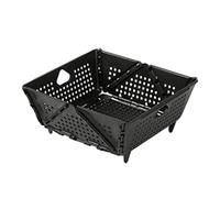 Agwuoetr Plastic Colander - Foldable Drain Basket with Resting Feet - Kitchen Food Strainer - Space-Saving Black