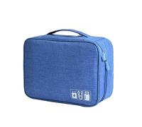 Agwuoetr Portable Cable Storage Bag Waterproof USB Data Line Storage Bag For Travel Electronic Organizer Blue