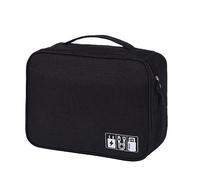 Agwuoetr Portable Cable Storage Bag Waterproof USB Data Line Storage Bag For Travel Electronic Organizer Black
